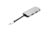 Концентратор PowerPlant Type-C - HDMI 4K, USB 3.0, USB Type-C, RJ45 (CA911691)