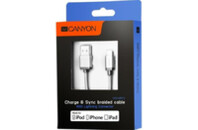 Дата кабель USB 2.0 AM to Lightning 1.0m MFI Dark gray CANYON (CNS-MFIC3DG)
