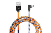 Дата кабель USB 2.0 AM to Micro 5P 1.0m Orange/Blue Grand-X (FM-08OB)