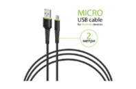Дата кабель USB 2.0 AM to Micro 5P 2.0m CBFLEXM2 black Intaleo (1283126521430)