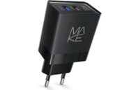 Зарядное устройство MAKE 18W QC3.0+2.4A Black (MCW-322QBK)