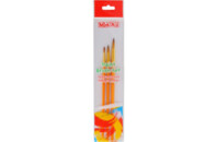 Кисточка для рисования Maxi набор 3 шт синтетический ворс, круглые (№ 1, 4, 7) короткая ручка (MX60873)