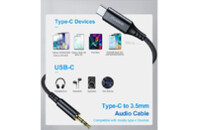Переходник USB-C to jack 3.5mm stereo audio (CDLA) 2.0m Choetech (AUX008-BK)