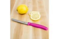 Кухонный нож Victorinox SwissClassic для нарезки 8 см, волнистое лезвие, розовый (6.7636.L115)