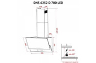Вытяжка кухонная PERFELLI DNS 6252 D 700 SG LED