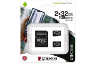 Карта памяти Kingston 2x32GB microSD class 10 U1 V10 A1 Canvas Select Plus (SDCS2/32GB-2P1A)