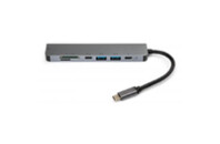 Концентратор Vinga Type-C to 4K HDMI+2*USB3.0+SD+TF+2*PD aluminium (VCPHTC7AL)