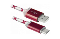 Дата кабель USB08-03LT USB - Micro USB, RedLED backlight, 1m Defender (87556)