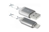 Дата кабель USB 2.0 AM to Lightning 1.0m ACH03-03LT GrayLED backlight Defender (87550)