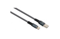 Дата кабель USB 2.0 AM to Type-C 1m flat nylon gray Vinga (VCPDCTCFNB1GR)