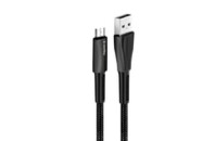 Дата кабель ColorWay USB 2.0 AM to Micro 5P 1.0m zinc alloy + led black (CW-CBUM035-BK)
