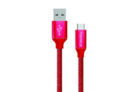 Дата кабель ColorWay Кабель Colorway USB - Type-C 2.1А 1м червоний (CW-CBUC003-RD)
