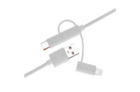 Дата кабель USB 2.0 AM to Lightning + Micro 5P + Type-C 1.2m white XoKo (SC-310-WH)
