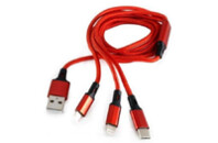 Дата кабель USB 2.0 AM to Lightning + Micro 5P + Type-C EXTRADIGITAL (KBU1750)