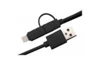 Дата кабель USB 2.0 AM to Lightning + Micro 5P 1.0m black XoKo (SC-210-BK)
