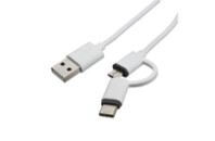 Дата кабель USB 2.0 AM to Micro 5P + Type-C 1.0m PATRON (CAB-PN-MIC-TYPE-C-1M)