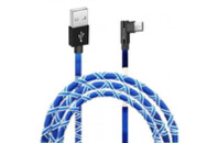 Дата кабель USB 2.0 AM to Micro 5P 1.0m White/Blue Grand-X (FM-08WB)