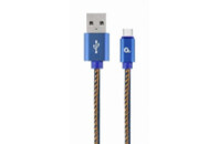 Дата кабель USB 2.0 AM to Type-C 1.0m corner Cablexpert (CC-USB2J-AMCML-1M-BL)