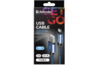 Дата кабель USB 2.0 AM to Type-C 1.0m USB09-03T PRO blue Defender (87817)