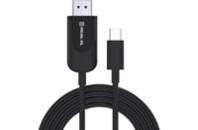 Дата кабель USB 2.0 AM to Type-C 1.0m Leather Premium black-silver REAL-EL (EL123500049)