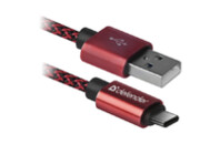 Дата кабель USB 2.0 AM to Type-C 1.0m USB09-03T PRO red Defender (87813)