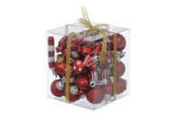 Елочная игрушка Jumi mix 40 шт (3 см) красные (5900410409743)