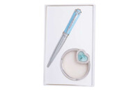 Ручка шариковая Langres набор ручка + крючок для сумки Crystal Синий (LS.122028-02)