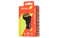 Зарядное устройство Canyon Universal 3xUSB car adapter Black+Orange (CNE-CCA08BO)