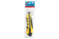 Нож канцелярский H-Tone 18 мм желтый с резиновыми вставками (KNIFE-HT-JJ40607-18)