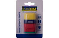 Точилка Buromax RUBBER TOUCH /large, container, eraser (BM.4771-1)