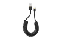 Дата кабель USB 2.0 AM to Type-C 1.0m spiral black ColorWay (CW-CBUC051-BK)