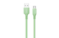 Дата кабель USB 2.0 AM to Type-C 1.0m soft silicone green ColorWay (CW-CBUC042-GR)