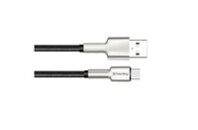 Дата кабель USB 2.0 AM to Micro 5P 1.0m head metal black ColorWay (CW-CBUM046-BK)