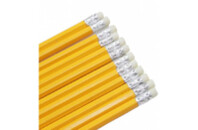 Карандаш графитный H-Tone НВ, с резинкой, желтый, уп. 12 шт (PENCIL-HT-JJ30105B)