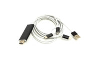 Кабель мультимедийный HDMI (M) to Lightning, Type-C, mirco USB 1.0m PowerPlant (CA911912)