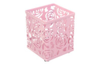 Подставка для ручек Buromax квадратная, ROSE, PASTEL, металлическая, розовая (BM.6205-10)