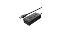 Концентратор Orico USB 3.0 3 port + RJ45 (HR01-U3-V1-BK-BP) (CA912742)