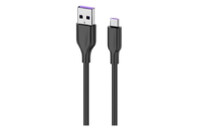 Дата кабель USB 2.0 AM to Micro 5P 1.0m Glow black 2E (2E-CCAM-BL)