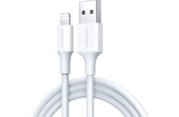 Дата кабель USB 2.0 AM to Lightning 2.0m US155 2.4A, Nickel Plating ABS Shell White Ugreen (20730)