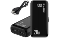 Батарея универсальная Blow 30000mAh, PD/20W, QC/3.0/20W, inp:Micro-USB/USB-C, out:USB-A*2/USB-C, black (PB30A)