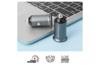 Зарядное устройство Armorstandart Car USB Type-C PD20W + USB QC 3.0 Grey (ARM65439)
