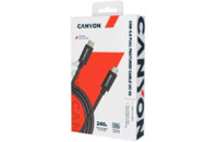 Дата кабель USB-C to USB-C 2.0m UC-42 5A 240W(ERP) E-MARK,black Canyon (CNS-USBC42B)