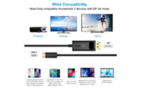 Кабель мультимедийный USB-C to DisplayPort 1.8m 4K 60Hz Choetech (XCP-1801BK)