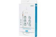 Сетевой фильтр питания 2E 8XSchuko, 3G*1.5мм, 4*USB-A, 3м, white (2E-SP815M3USBWH)