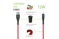 Дата кабель USB 2.0 AM to Lightning 1.2m CBRNYL1 Red Intaleo (1283126559471)