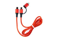 Дата кабель USB-C to USB-C/Lightning 1.0m red Dengos (NTK-TC-TCL-RED)