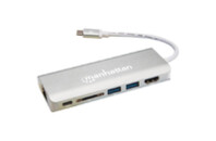 Концентратор Intracom USB3.1 Type-C to HDMI/USB 3.0x2/RJ45/SD/PD 60W Hub 7-in-1 Manhattan (152075)