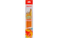 Кисточка для рисования Maxi набор 6 шт синтетический ворс, плоские (№ 2, 5, 10) круглые (№ 1, 3, 5) короткая ручка (MX60877)