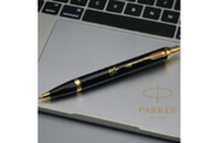Ручка шариковая Parker IM 17 UKRAINE Black GT BP Трезубец ЗСУ (22032_T039y)