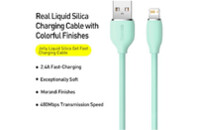 Дата кабель USB 2.0 AM to Lightning 2.0m 2.4A Jelly Liquid Silica Gel Green Baseus (CAGD000106)